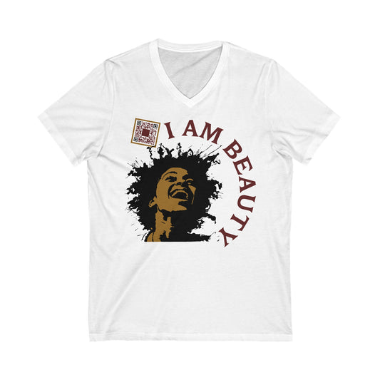 I Am Beauty Original Short Sleeve V-Neck Tee (Unisex)